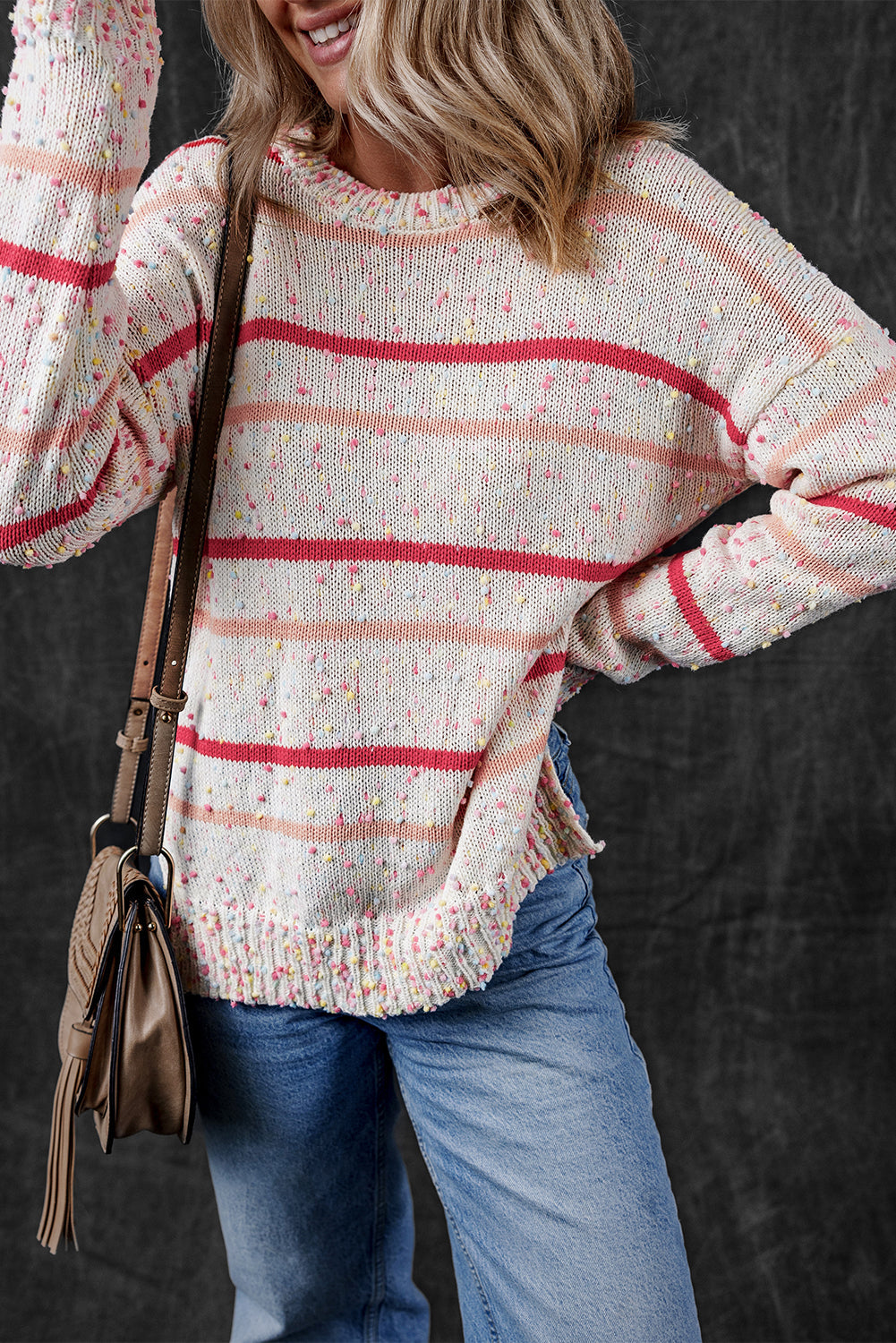 Ruthie Striped Confetti Knit Sweater