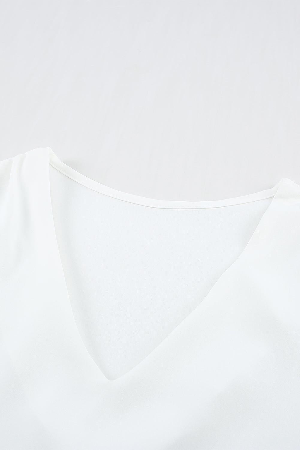 White V Neck Short Sleeve Tee