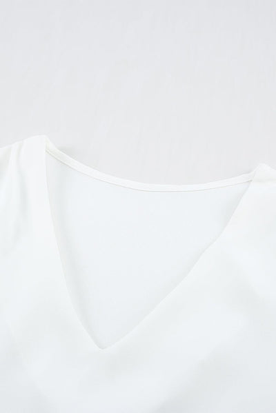 White V Neck Short Sleeve Tee