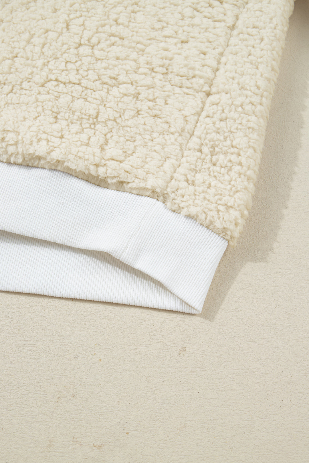 White MERRY CHRISTMAS Multicolor Embroidered Sherpa Pullover Sweatshirt