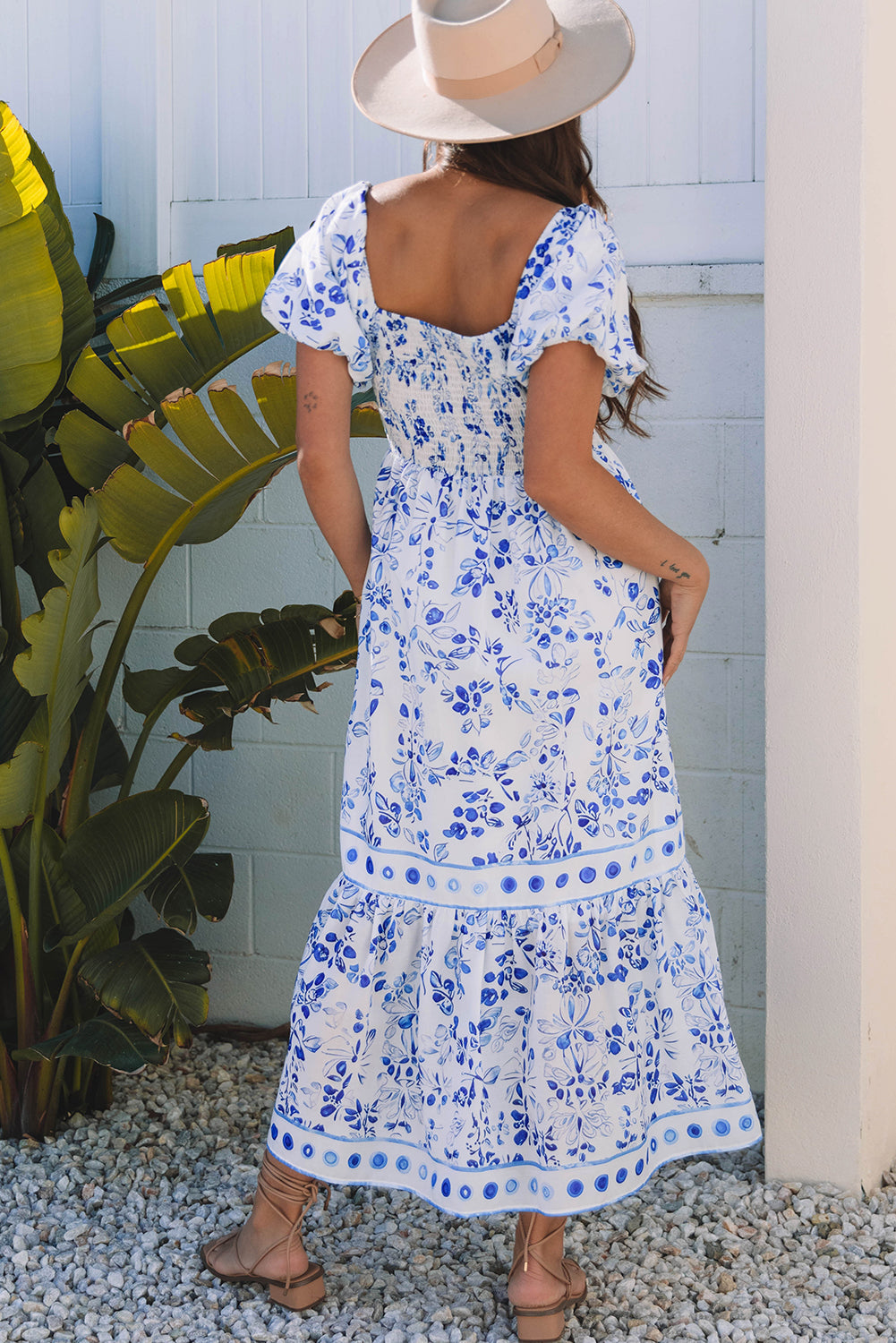 Lea Floral Square Neck Maxi Dress