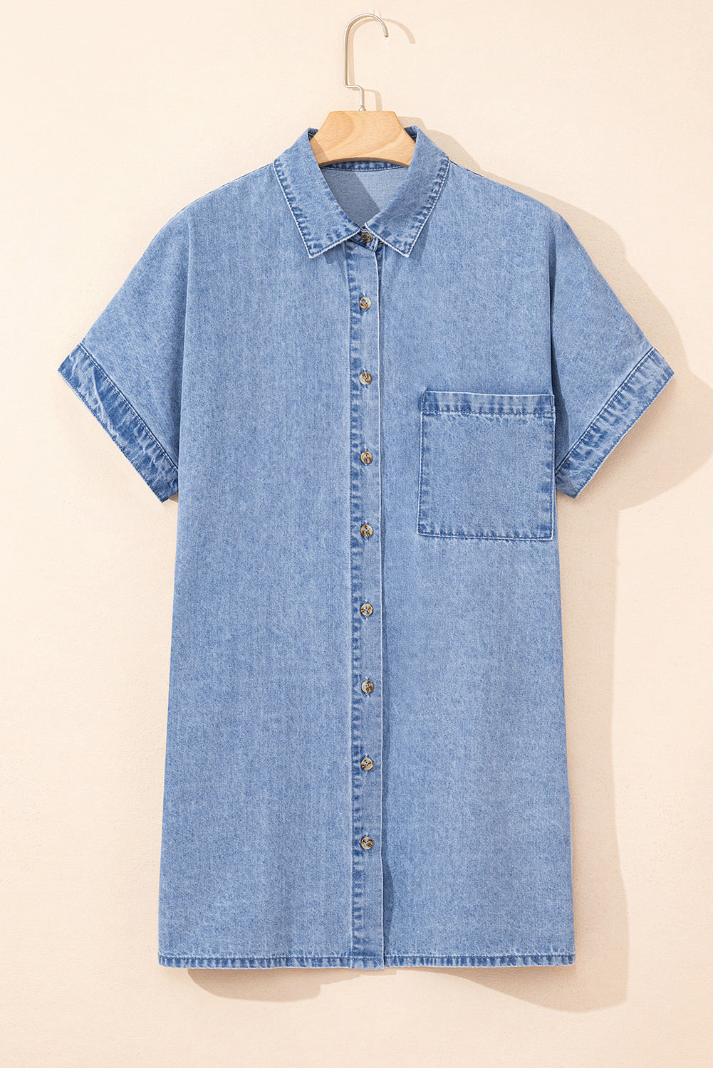 Rivka Pocketed Button up Denim Tunic Dress