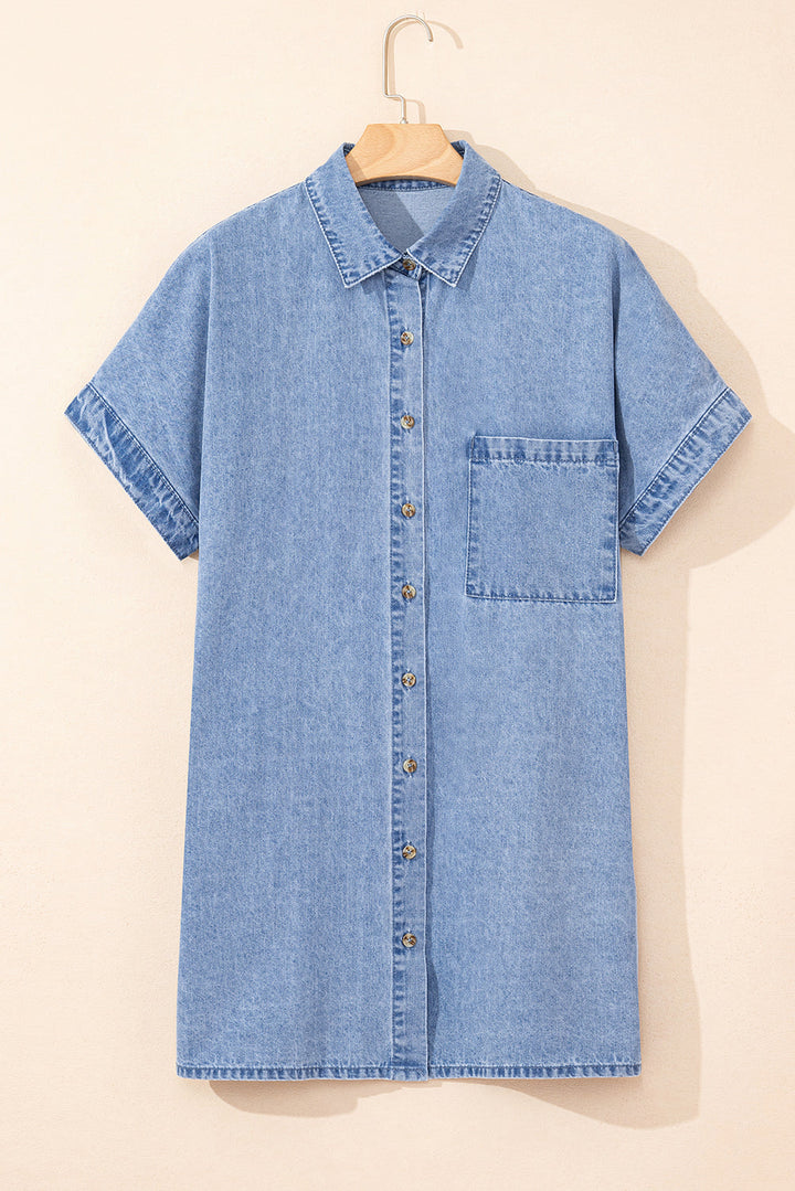 Rivka Pocketed Button up Denim Tunic Dress