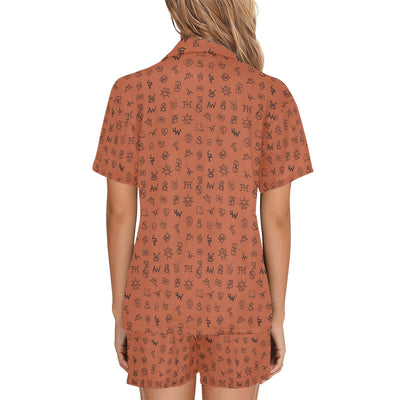 Mini Rust Cattle Brands Women's Western Pajama Set