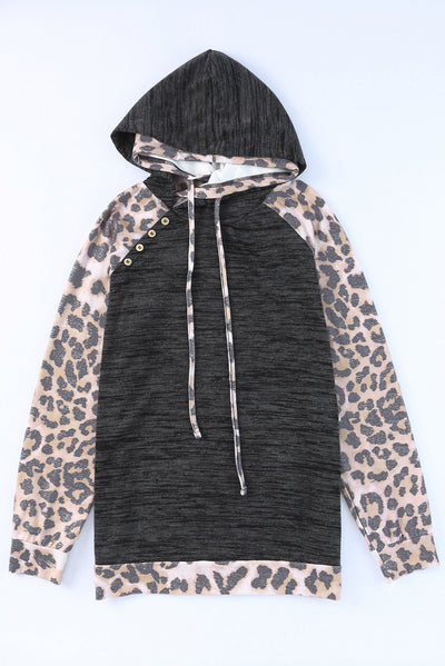 Brushed Leopard Contrast Hoodie