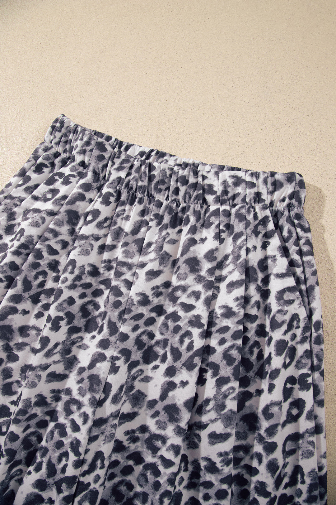 Multicolour Leopard Print Wide Leg Full Length Pants