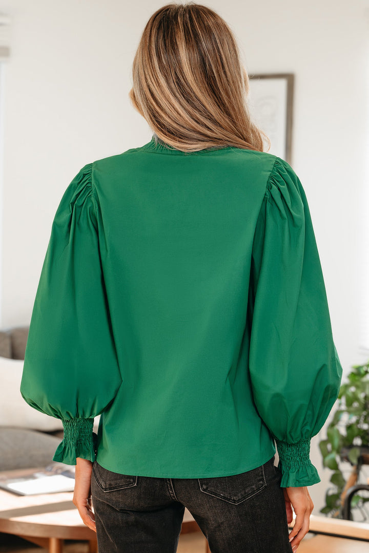 Everly Flounce Sleeve Trim Blouse