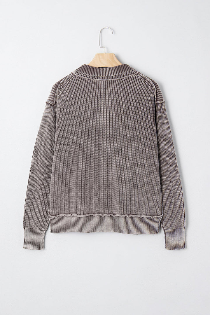 Sunny Patchwork Knit Open Sweater