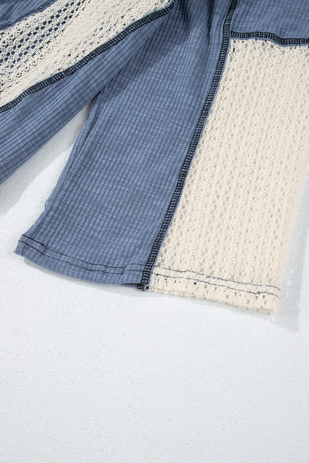 Ruby Crochet Detail Exposed Seam High Low Loose Top