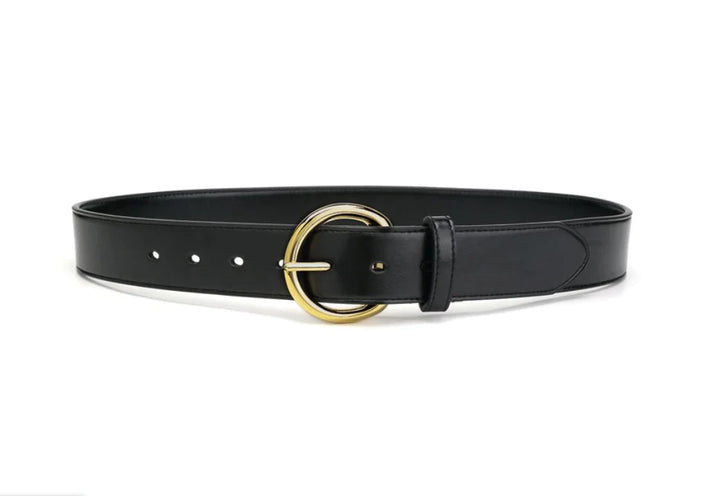 Women's Gold Ring Belt - Black (Only Size 37 and 40 Left)
