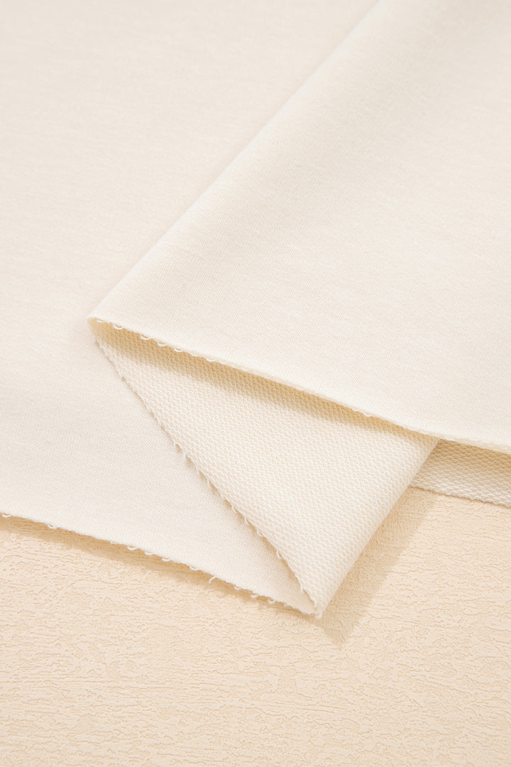 Apricot Camo Print Patchwork Sleeve Raw Hem Plus Size Sweatshirt