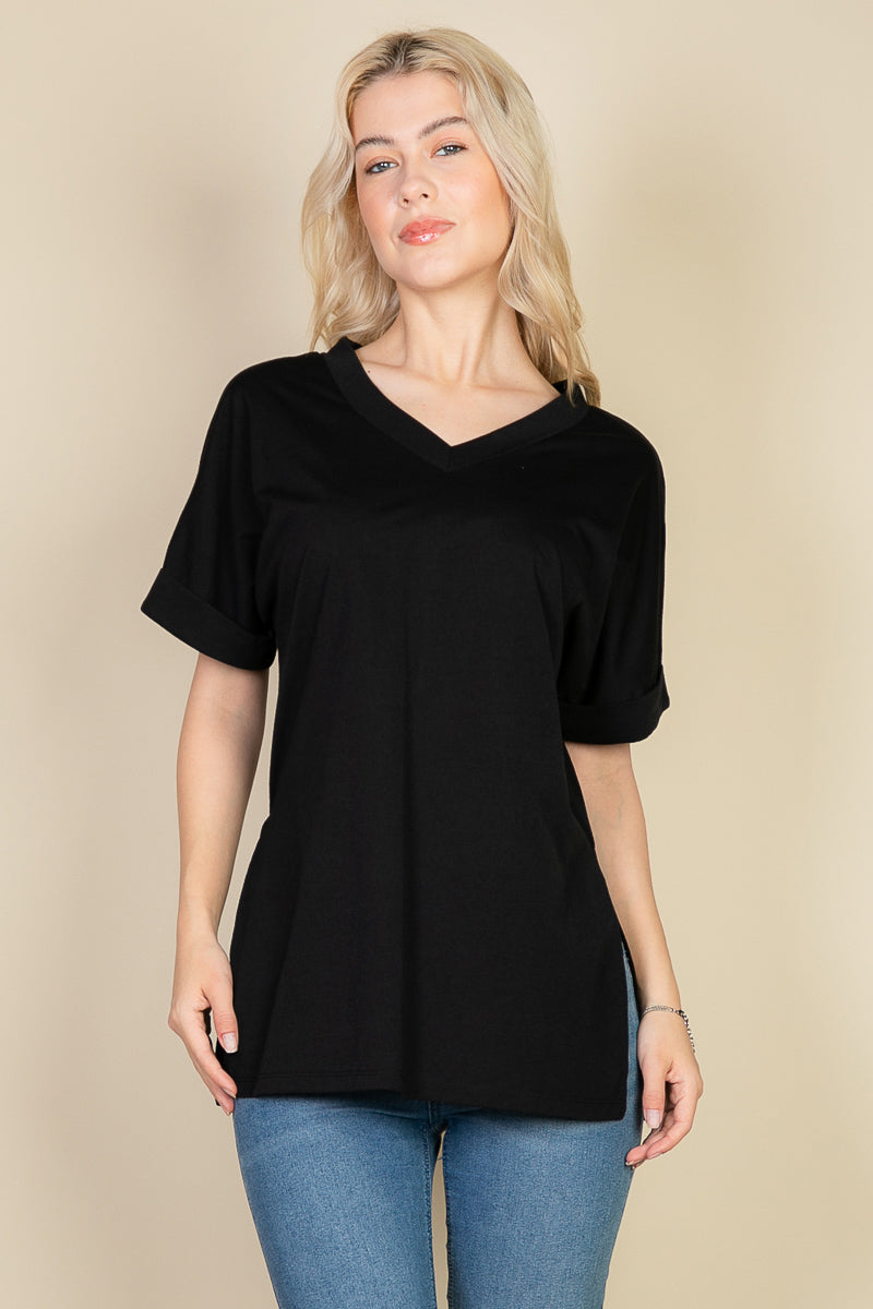 Batwing Sleeve Side Slit Oversized Tee (CAPELLA)