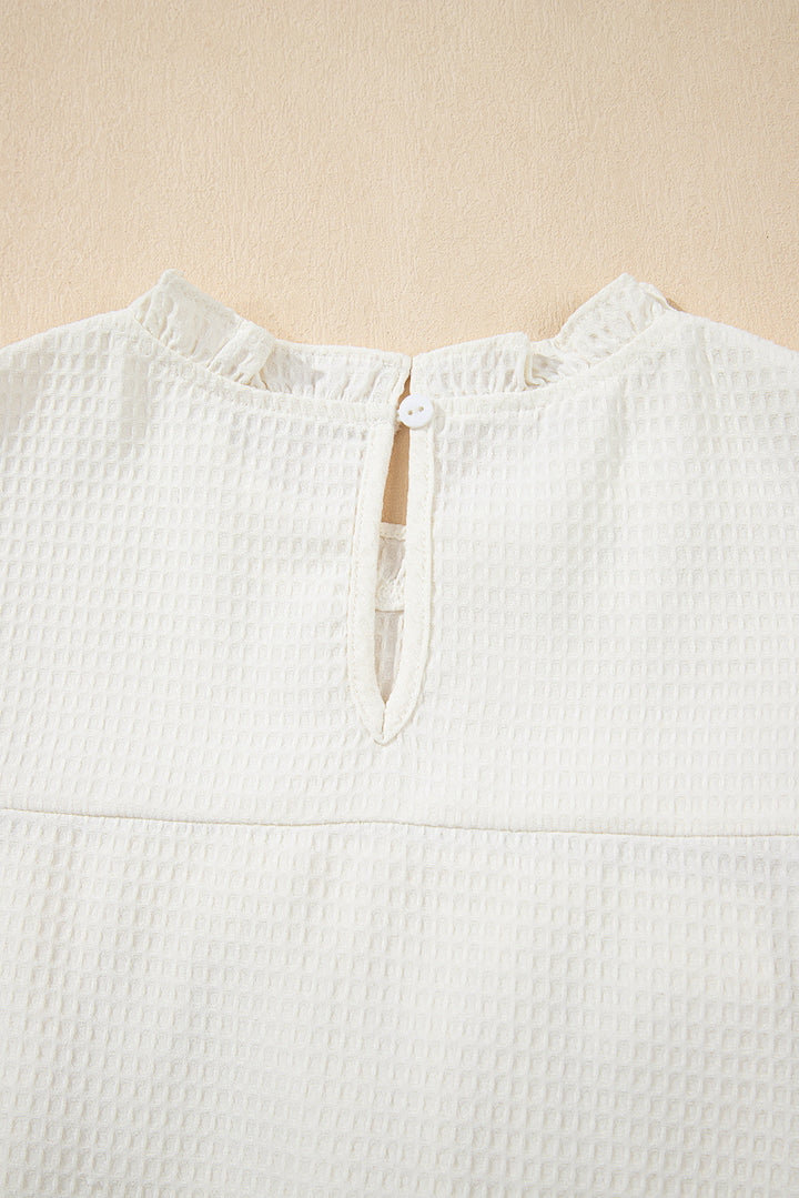 Ava Trim Waffle Knit Blouse