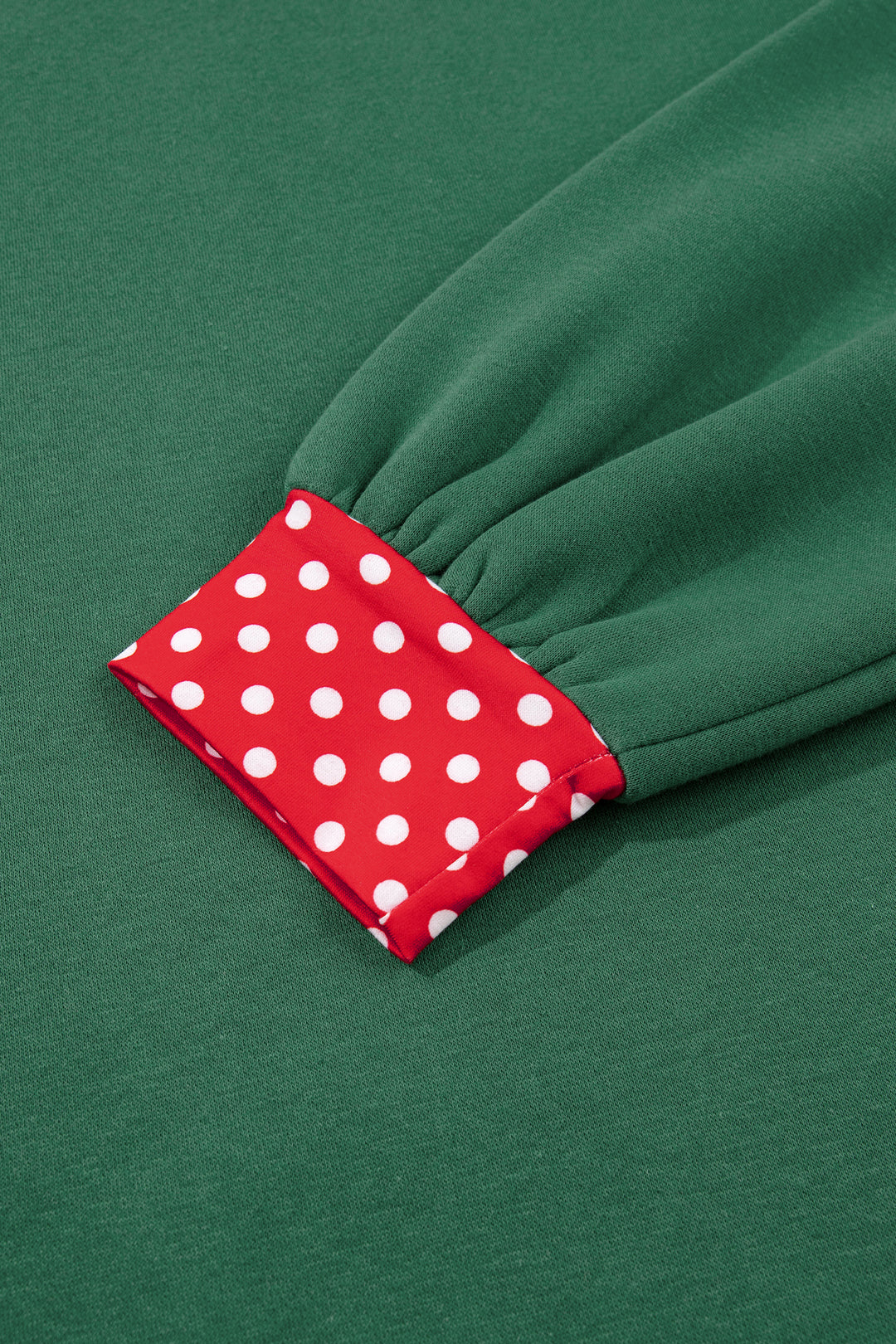 Red Colorblock Polka Dot Contrast Trim Oversized Sweatshirt