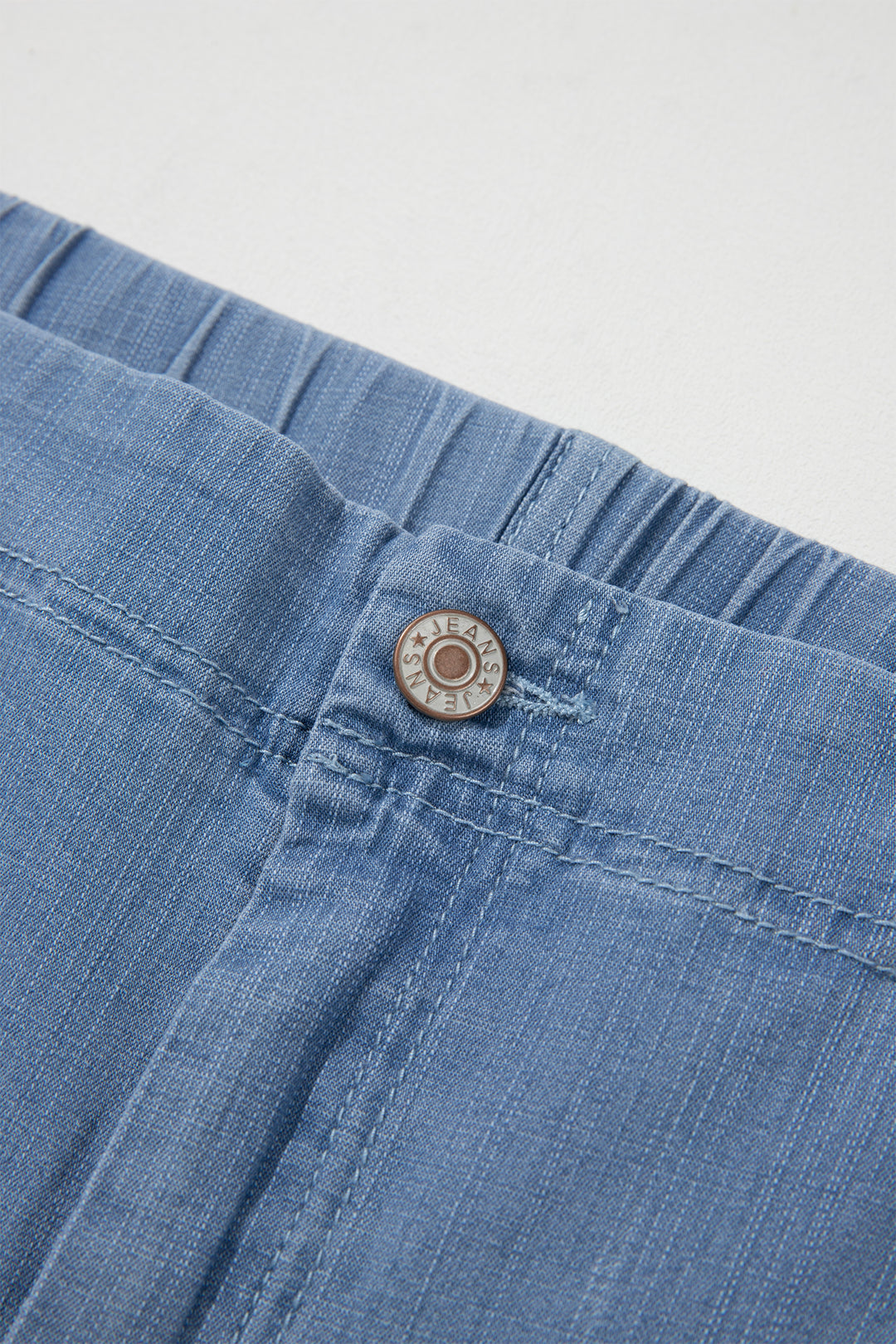 Light Blue Ruffle Hem Wide Leg Full Length Plus Size Jeans