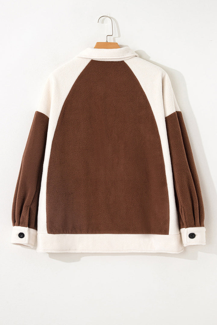 Alia Patchwork Down Fleece Shacket