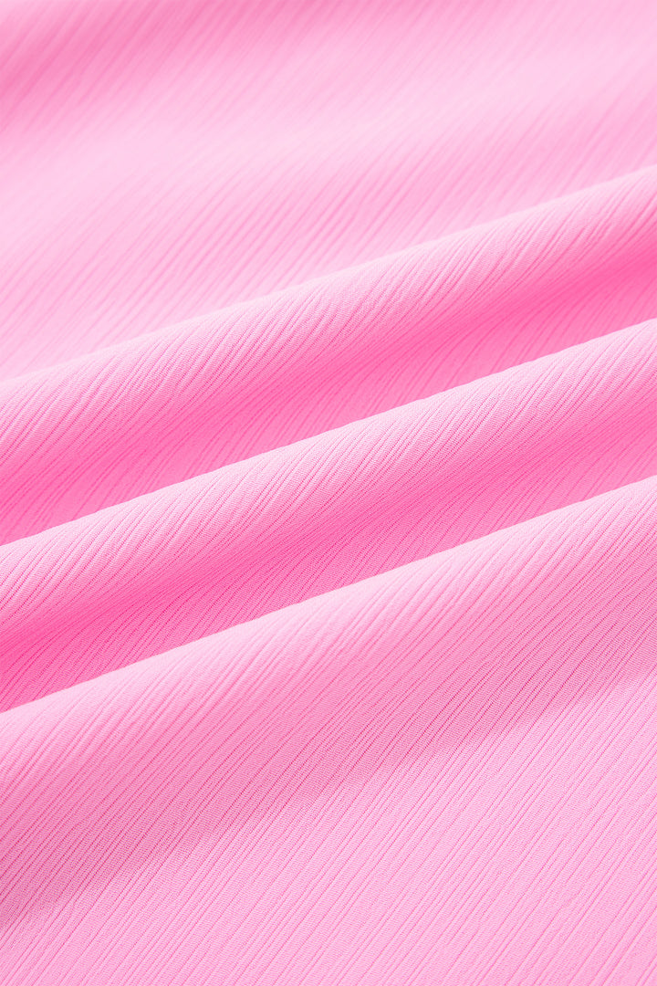 Bonbon Plus Size Textured Tassel Tie V Neck Ruffle Short Sleeve Blouse