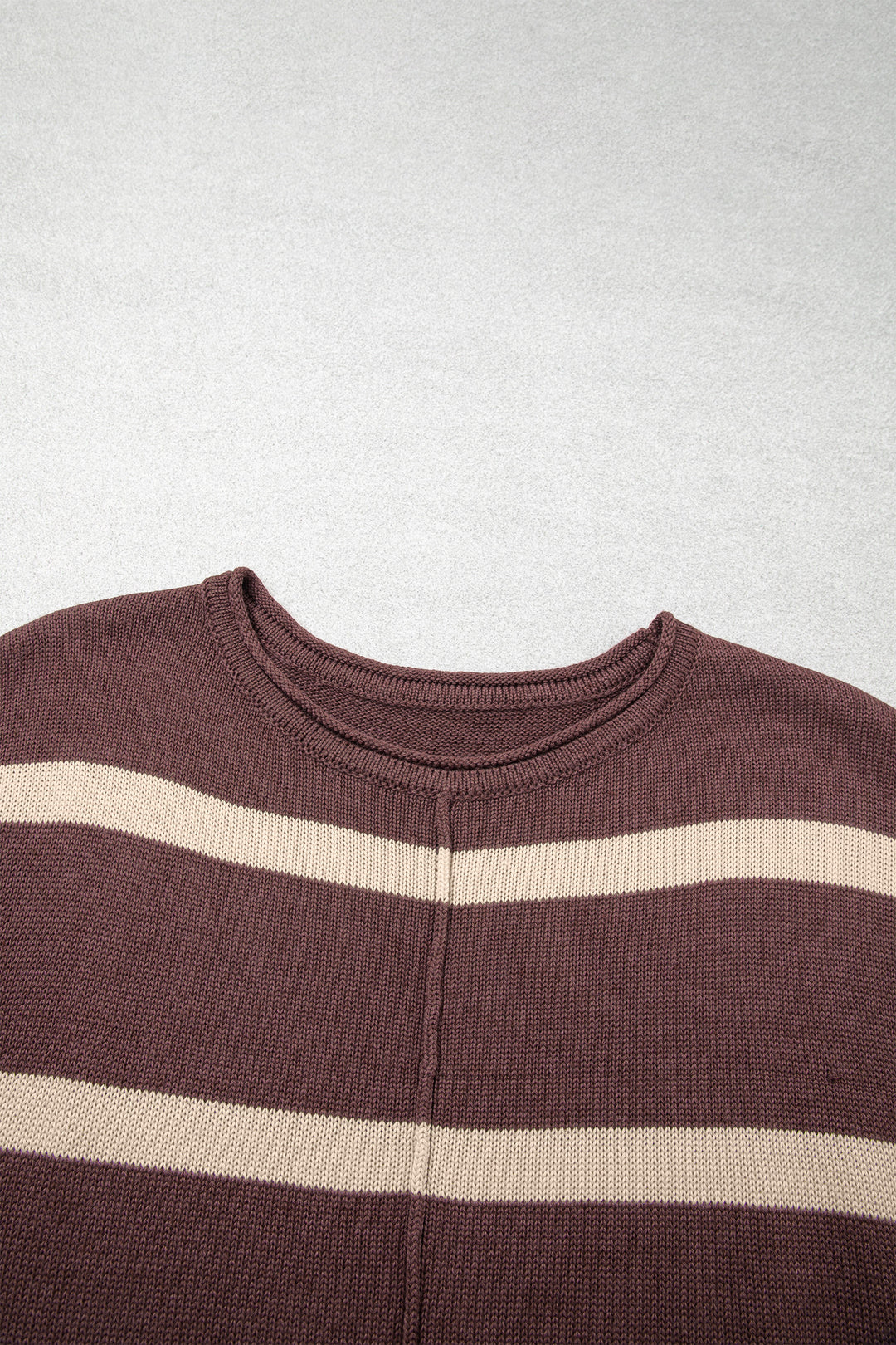 Rose Stripe Knit Western Short Sleeve Sweater
