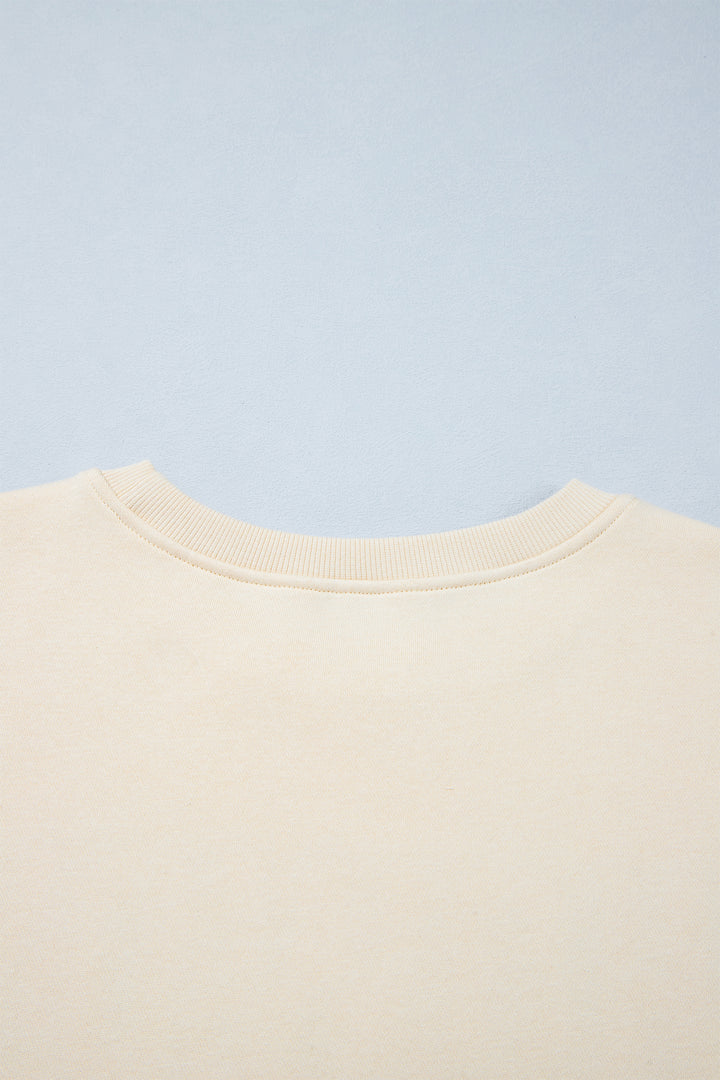 Parchment HOWDY Letter Print Colorblock Side Stripe Long Sleeve Plus Size Set