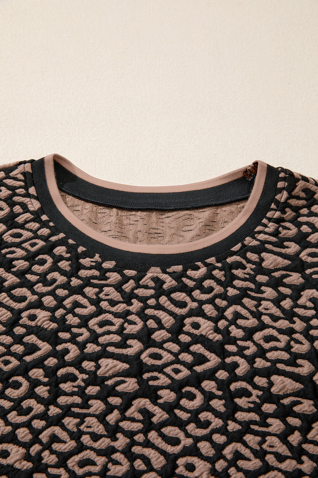 Black Leopard Print Bubble Sleeve Shift Mini Dress