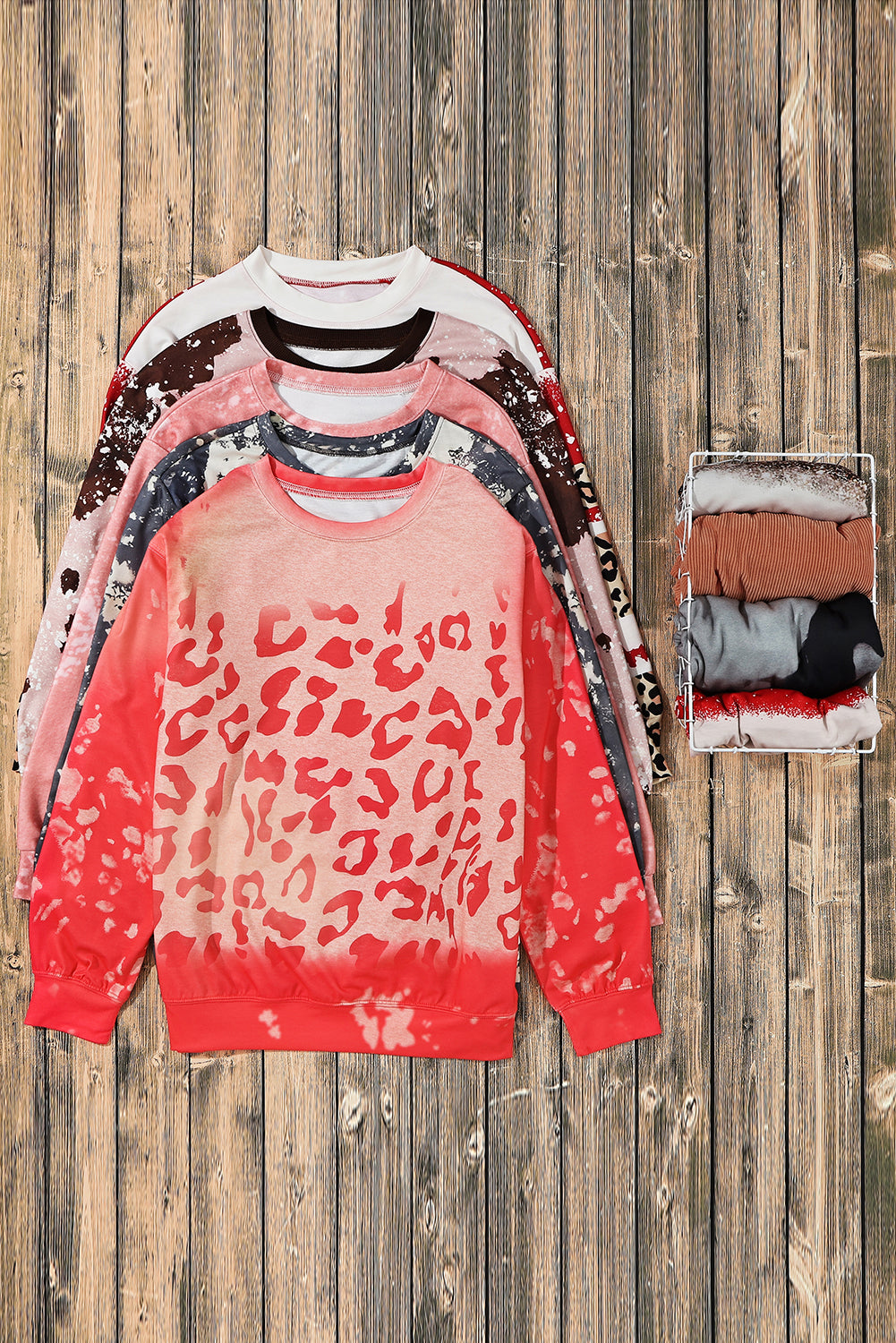 Pink Bleached Cheetah Print Sweatshirt