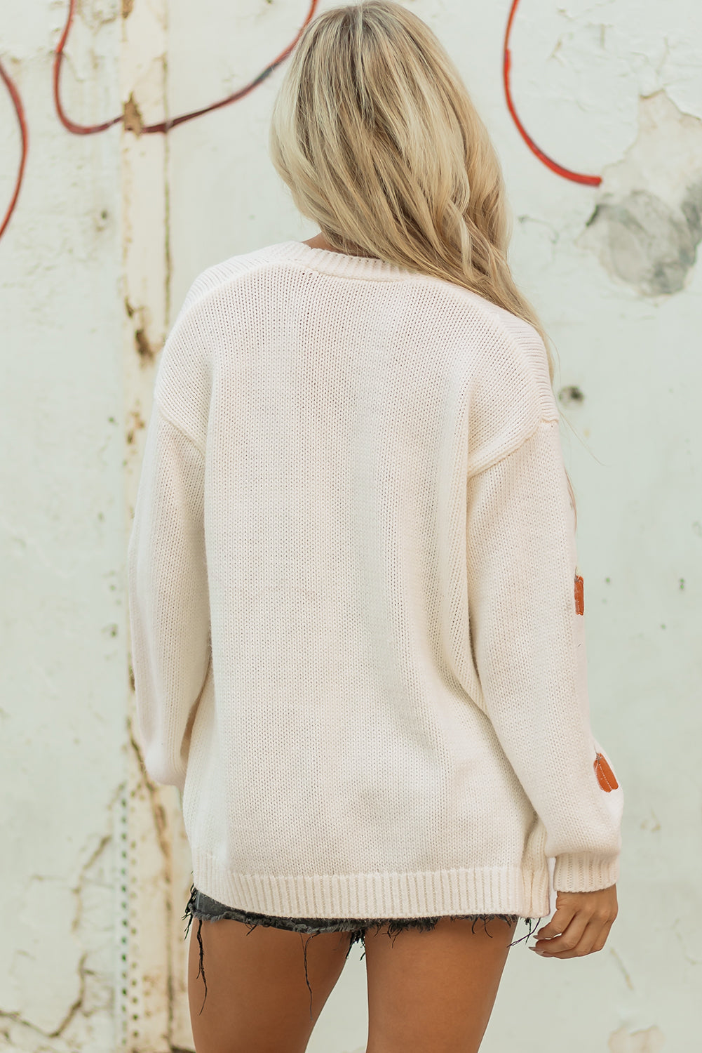 Light Pink Christmas Tree Print Open Front Drop Shoulder Midi Cardigan