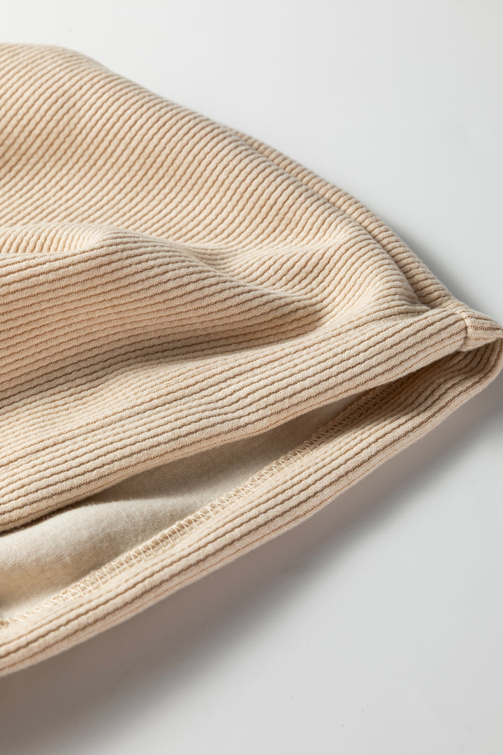 Parchment Thermal Textured Leopard Drawstring Baggy Hoodie