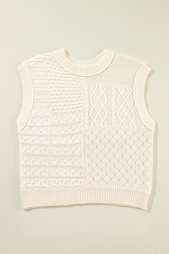 Madelyn Cable Knit Dolman Armholes Sweater Tank