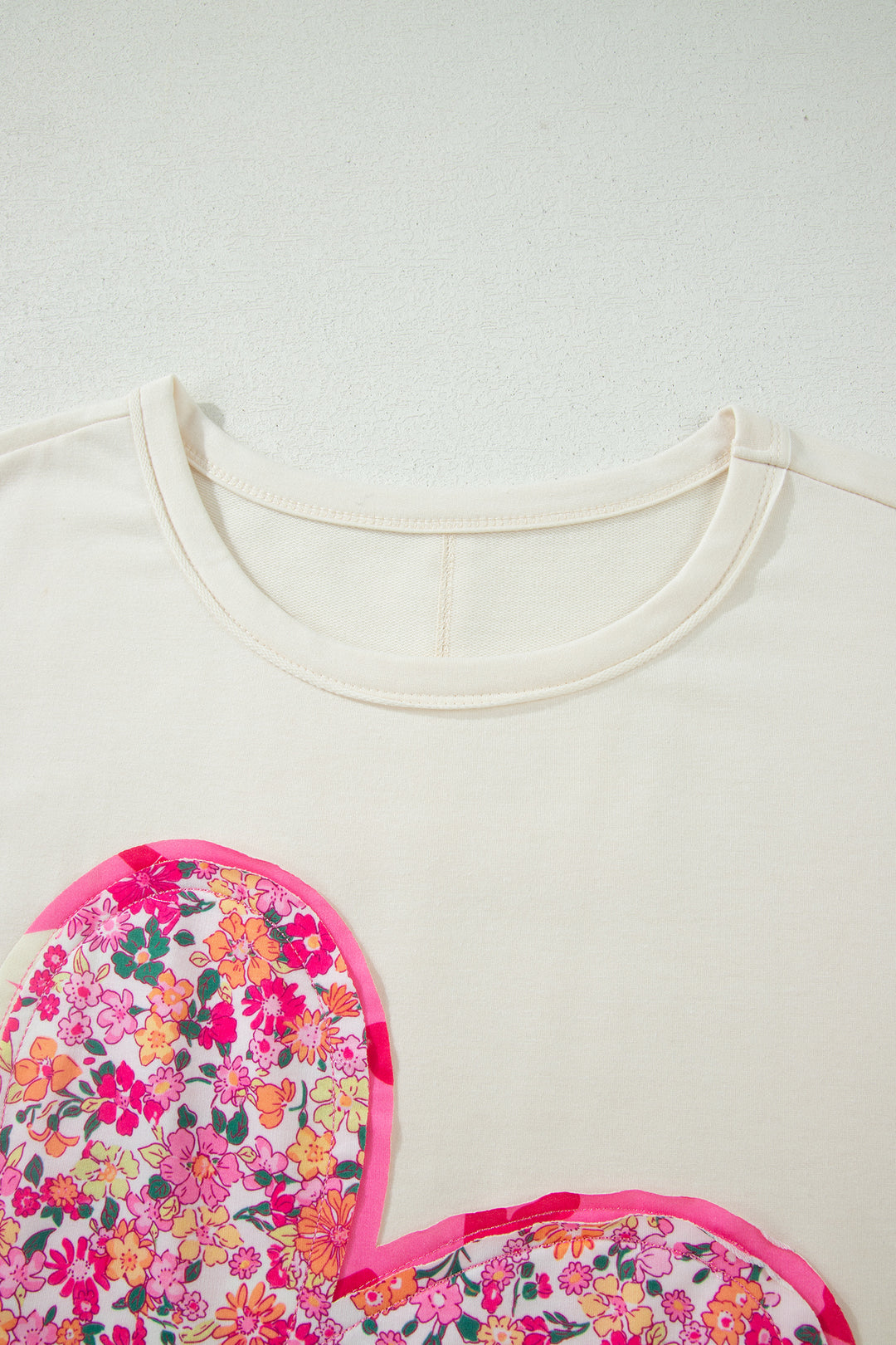Jet Stream Big Flower Patched Plus Size Tunic T-Shirt