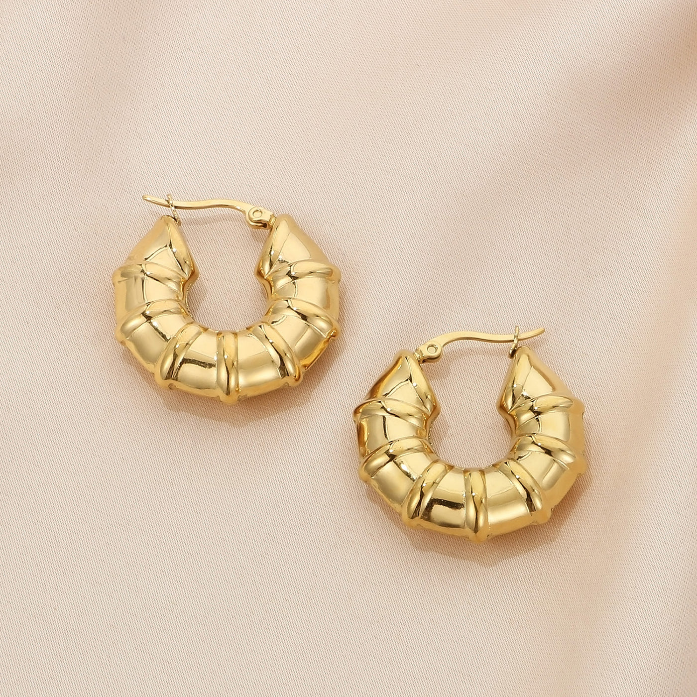 Stainless Steel Hinged Hoop Earrings