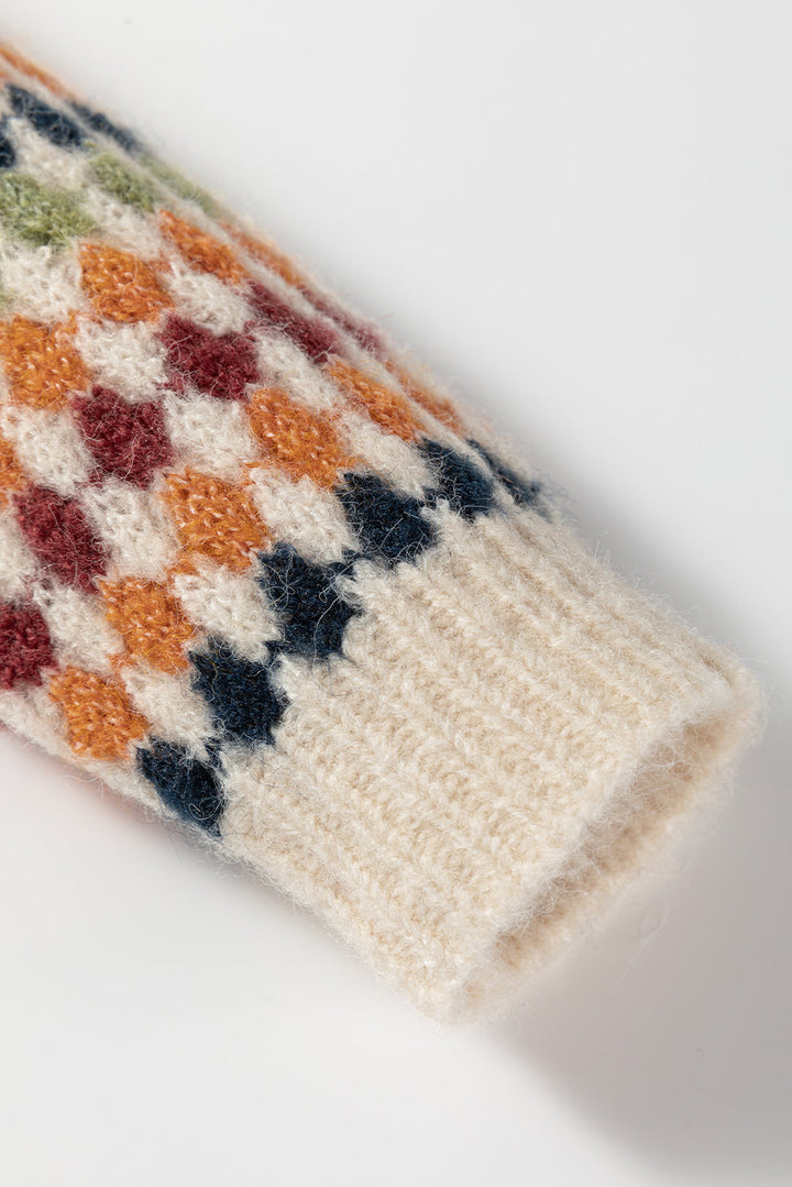 Seraxie Pattern Knit Front Sweater