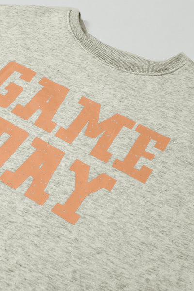 Grapefruit Orange Game Day Graphic Rugby Football Season Sweatshirt