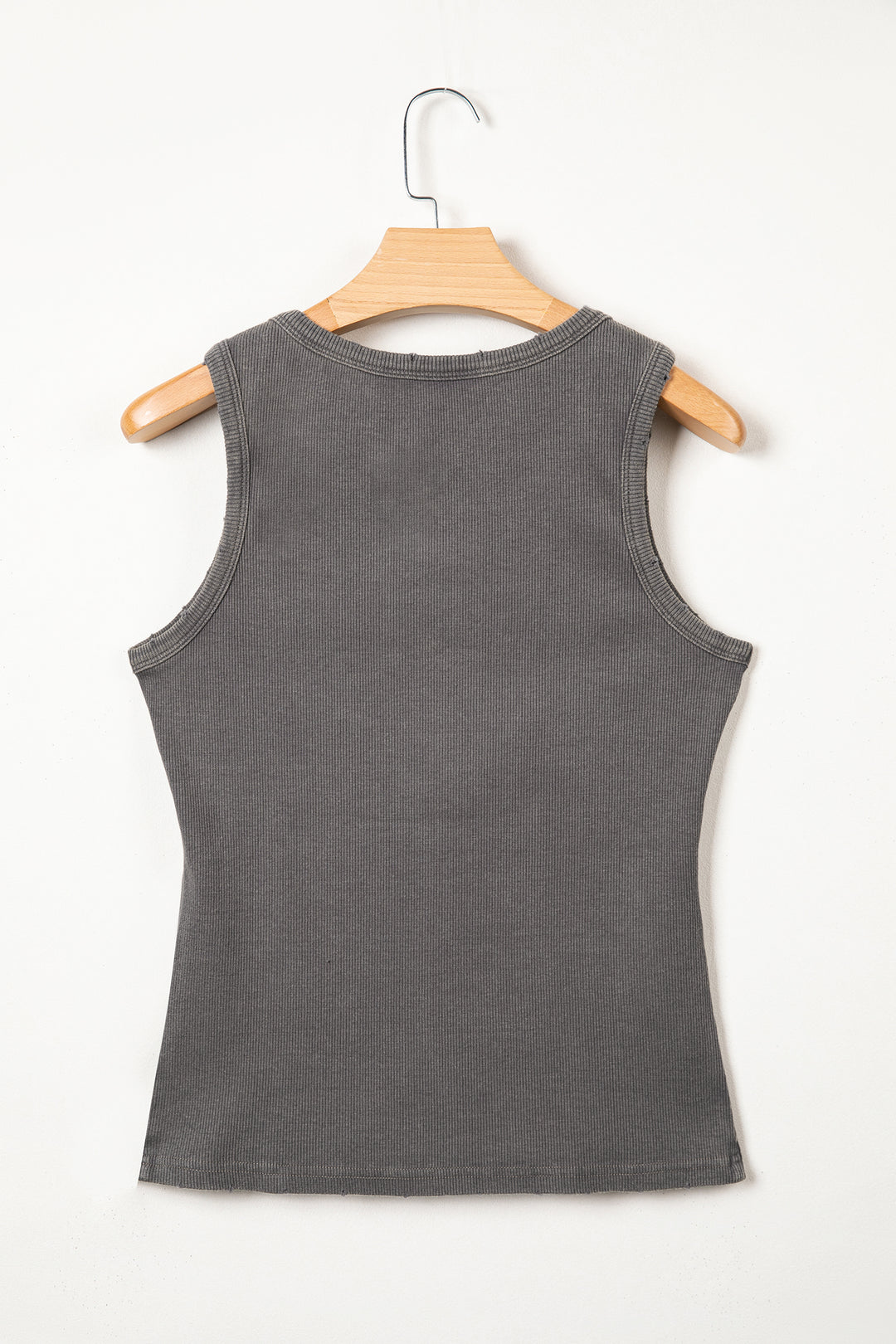 Bright Pink Vintage Distressed Ribbed Mineral Wash Tank Top
