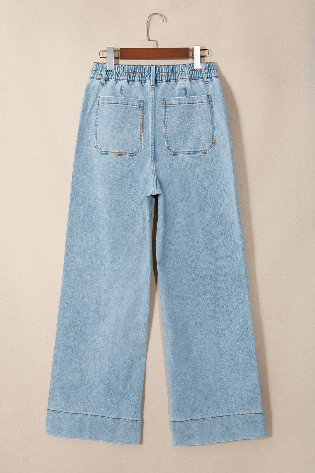 Beau Blue Solid Full-Length Regular Pocket Detail Wholesale Denim Jeans