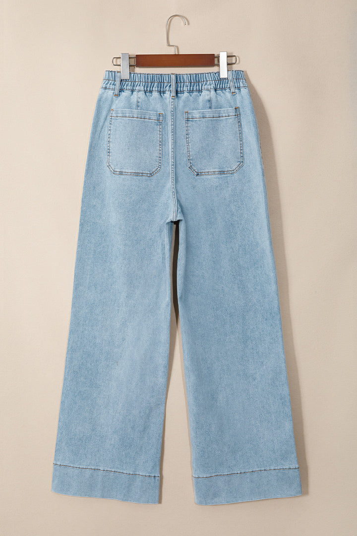 Beau Blue Solid Full-Length Regular Pocket Detail Wholesale Denim Jeans