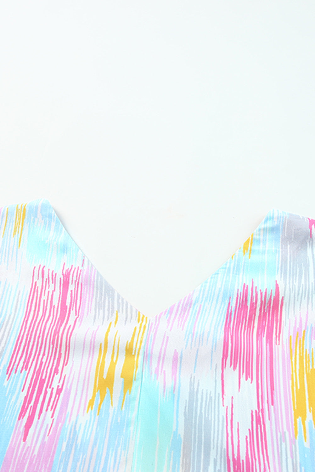 Multicolor Abstract Print V Neck Dolman Blouse