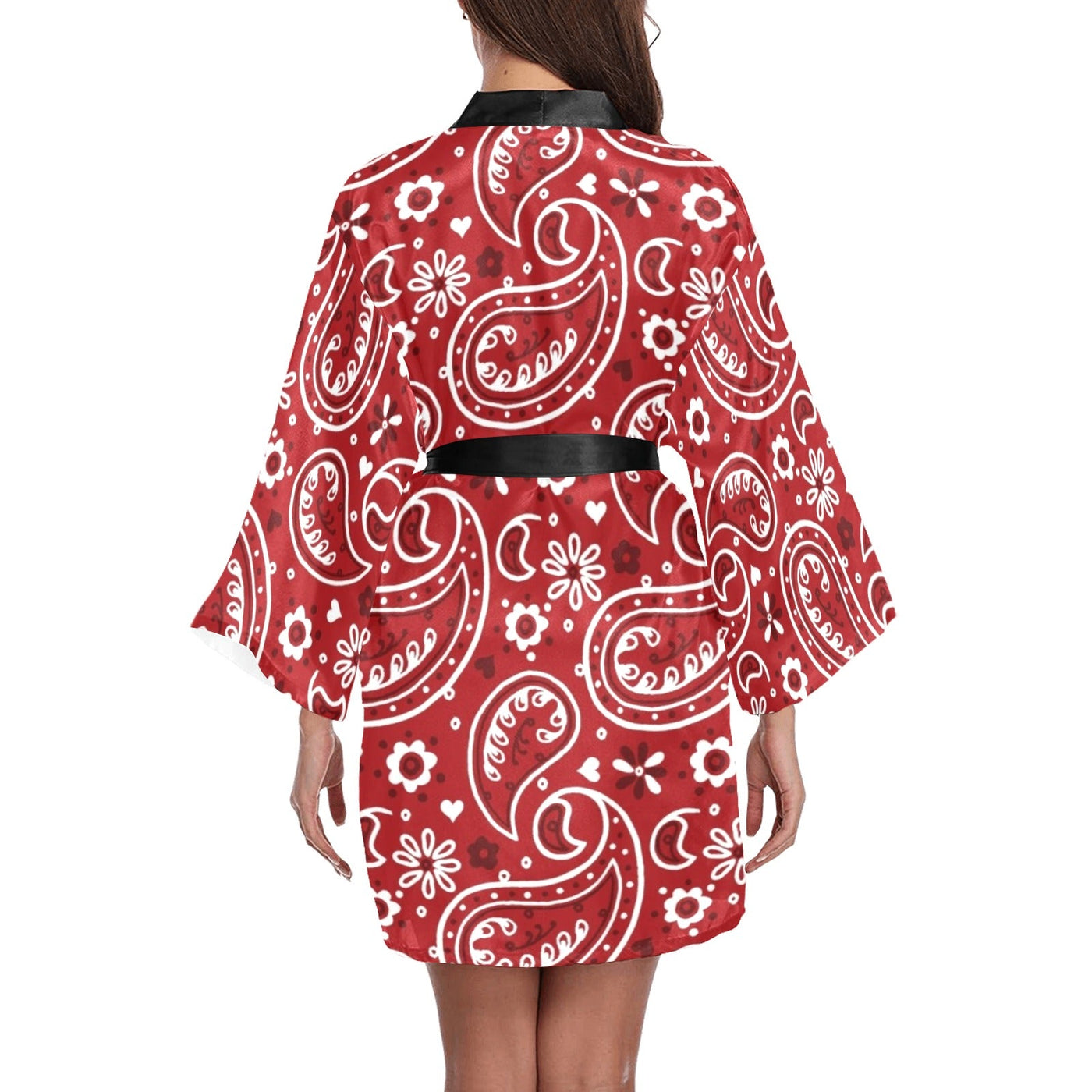 Red Bandana Women's Lounge Kimono Robe