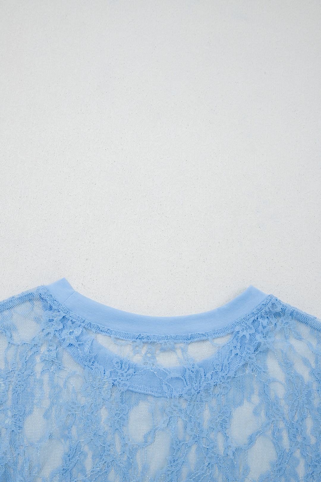 Yellow Cream Sheer Floral Lace Boxy Tee