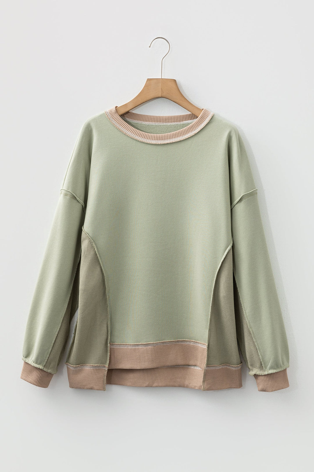 Maelynn Waffle Patchwork Oversize Sweatshirt