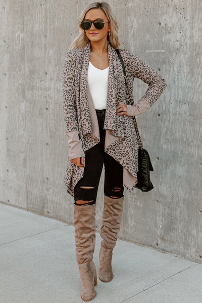 Leopard Open Front Cardigan