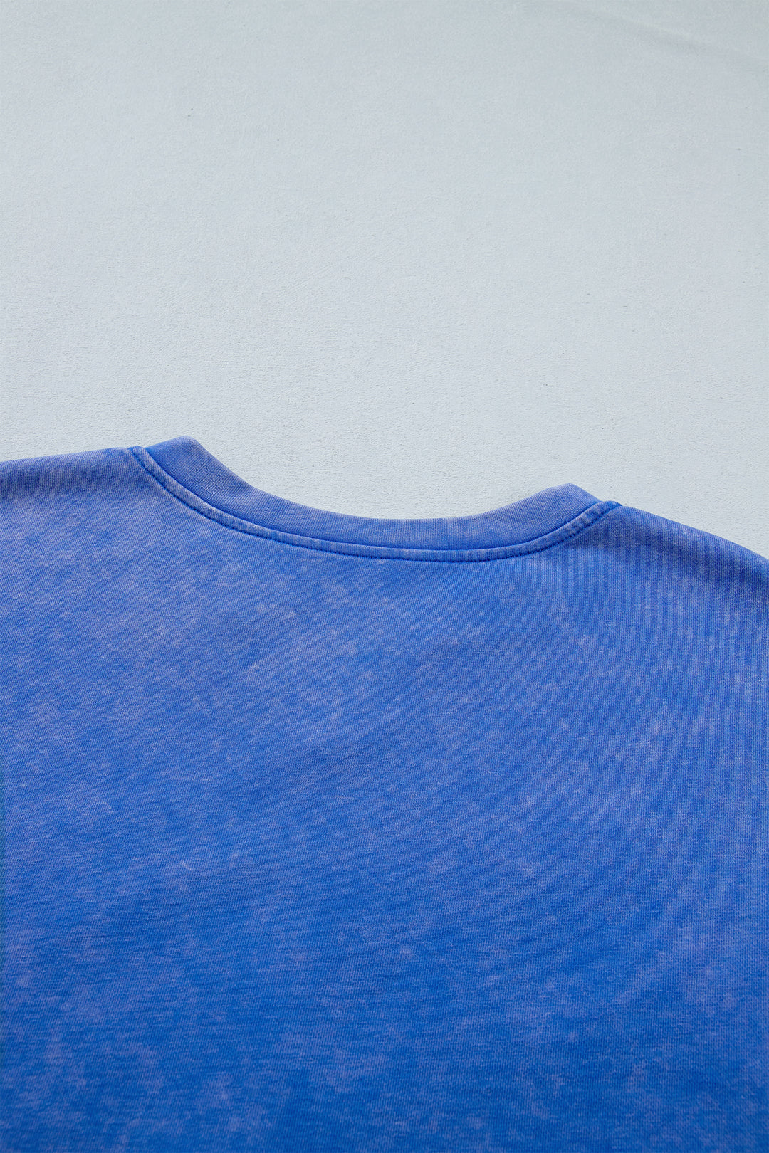 White Patriot Star Patched Notched Neck Mineral Washed Tee