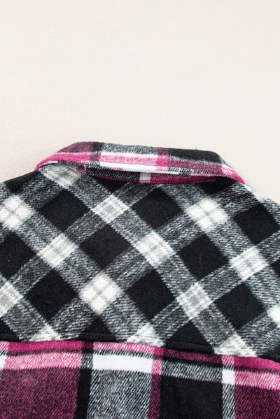 Black Plaid Colorblock Loose Shacket