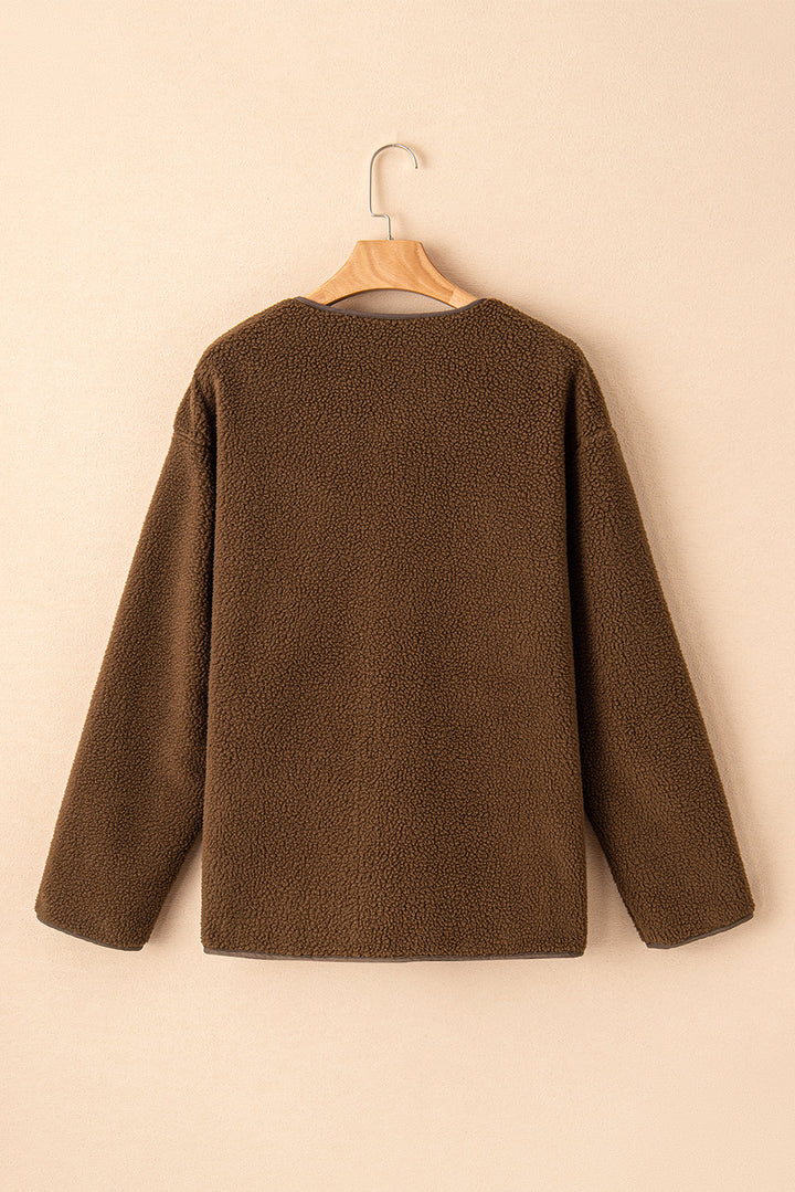 Abigail Coffee toggle Teddy Coat