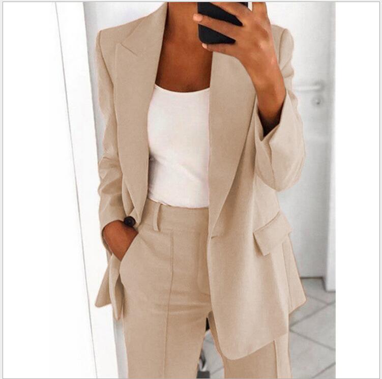 Lapel Blazer &amp; Slim-Fit Trousers Two-Piece Suit – 10 Colors XS–5XL
