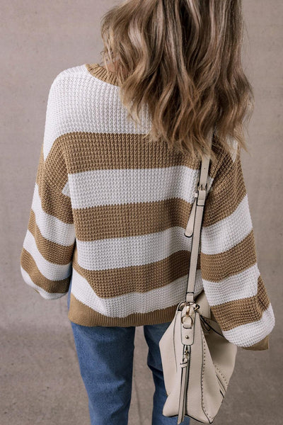 Color Block Round Neck Sweater