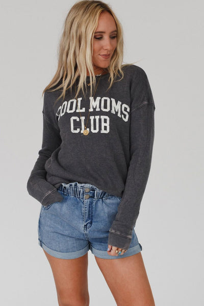 Gray COOL MOMS CLUB Drop Shoulder Sweatshirt