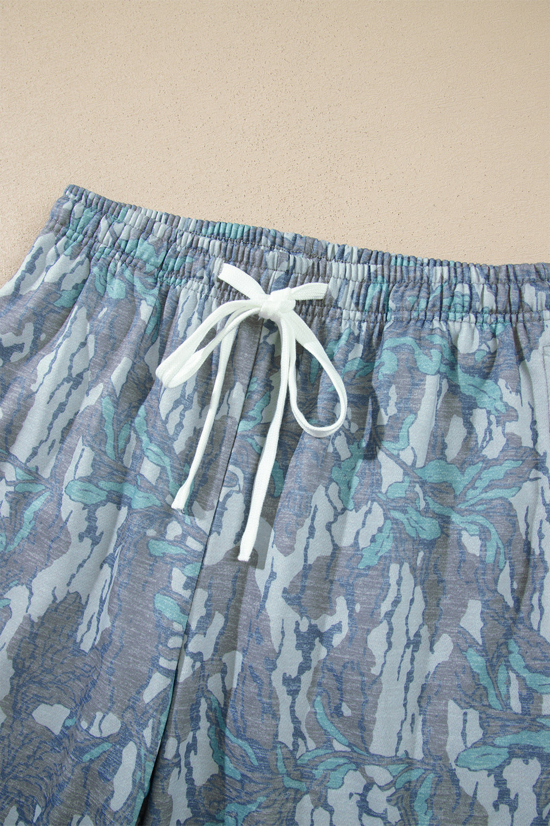 Multicolour Abstract Floral Print Loose Pullover Drawstring Pants 2pcs Set