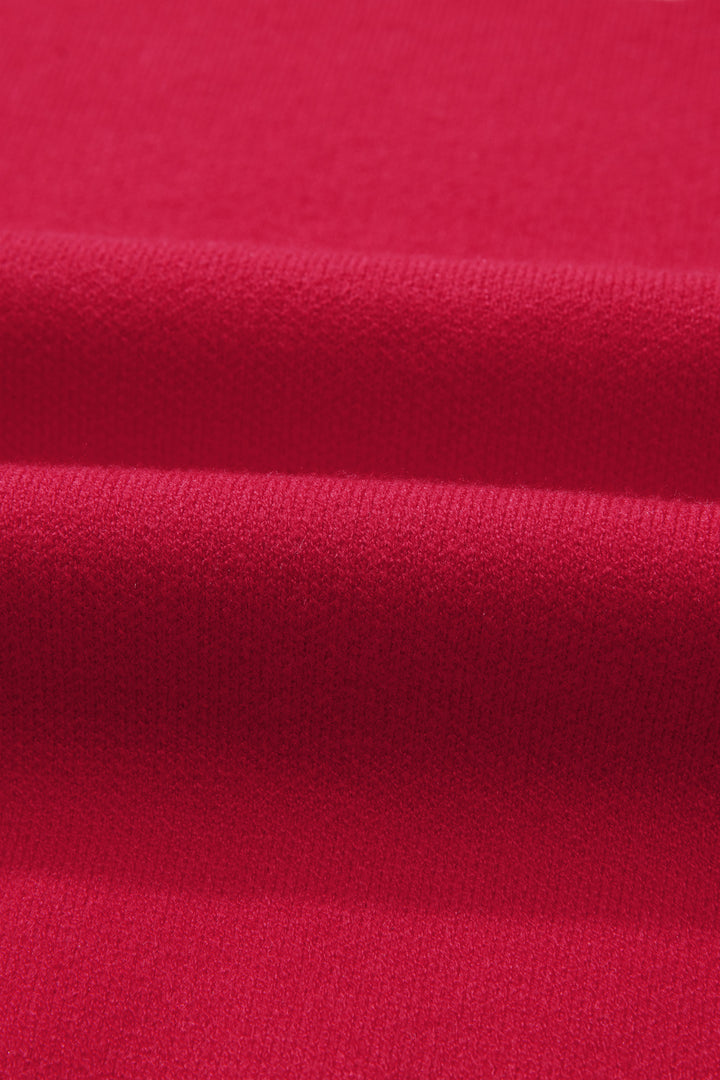 Fiery Red HO HO HO MERRY CHRISTMAS Drop Shoulder Loose Sweater