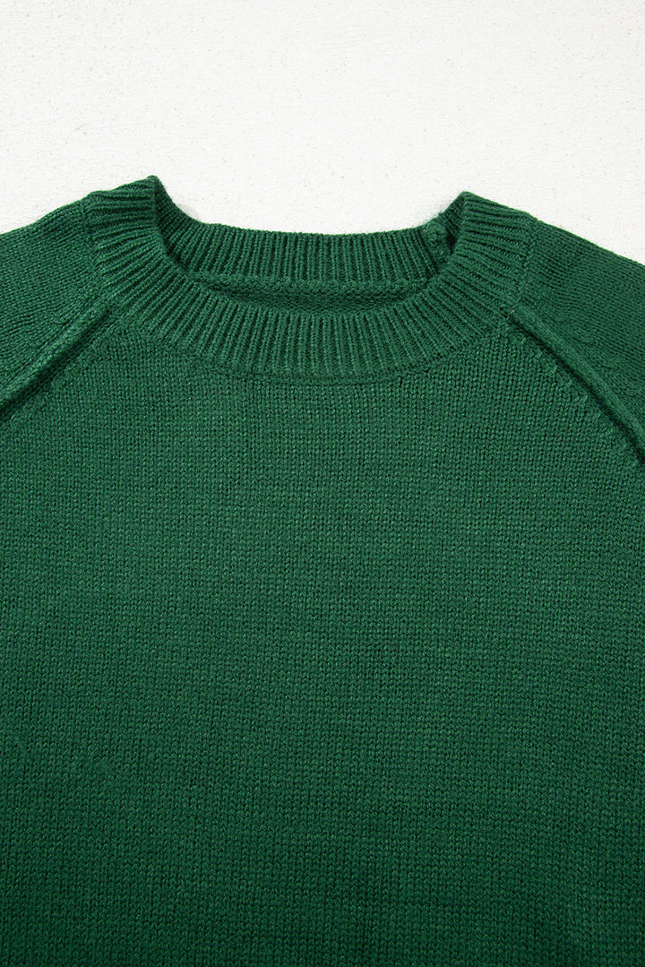 Eleanor Evergreen Raglan Sleeve Sweater