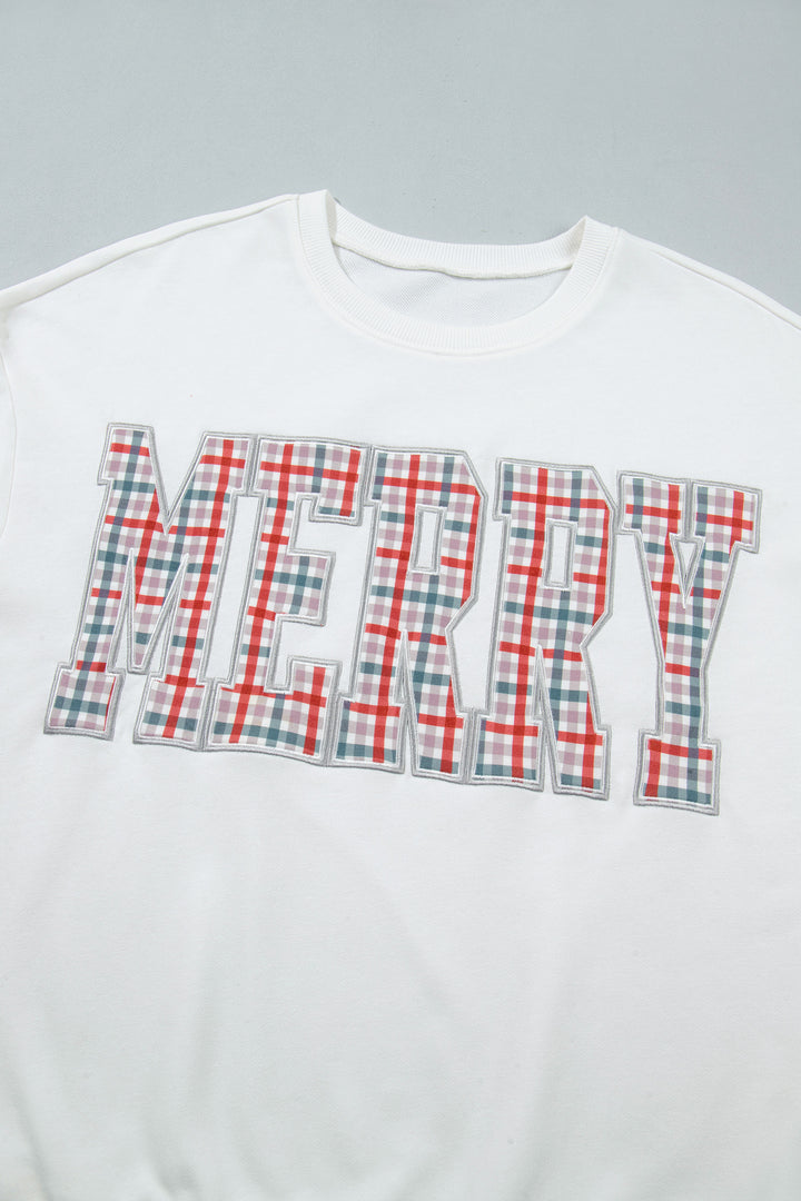 Multicolour Plaid MERRY Holiday Long Sleeve Top and Shorts Set